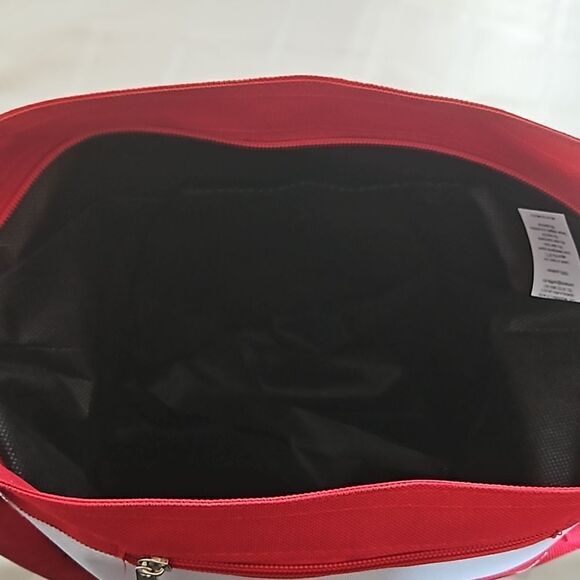 Puerto Vallarta Women's Souvenir Beach Tote With Coin Purse Small Red/ White - Picture 6 of 16